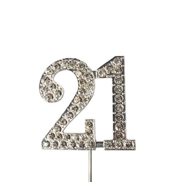 Diamante Number Pic Silver - 21